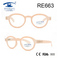 Hellrosa runder Rahmen China Großhandel Lesebrille (RE664)